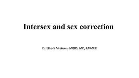 Pdf Intersex And Sex Correction