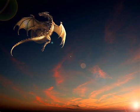 Gray Dragon In Flight During Golden Hour Fanart Artwork Dragon