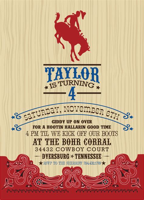 Free Printable Cowboy Invitation Template