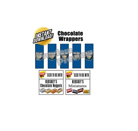 Dog Man Mini Chocolate Candy Wraps Hershey Label, Nugget Dogman Party ...