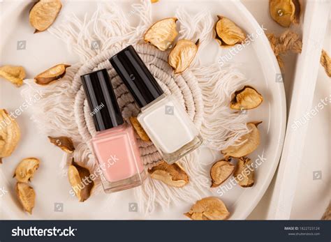 Nude Shade Nail Polish On Wooden Stock Photo Shutterstock