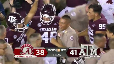 Texas A M Beats No Alabama Game Winning Field Goal Youtube