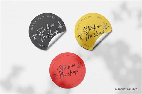 Mockup De Pegatinas Redondas Archivo Psd Premium