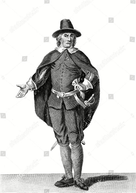 Oliver Cromwell Full Length Civilian Clothing Editorial Stock Photo