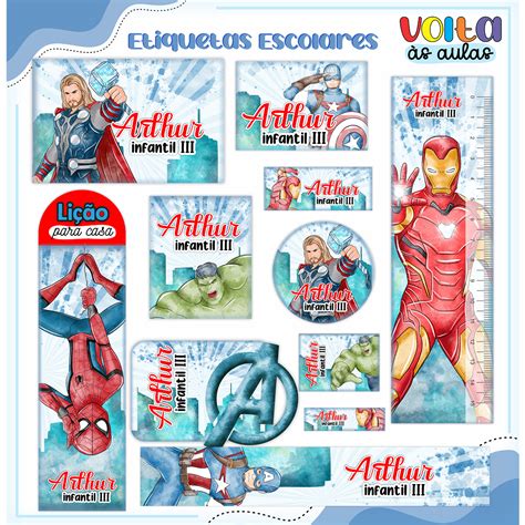 KIT DE ETIQUETAS ESCOLARES PERSONALIZADAS NOME E SERIE ANO ESCOLAR