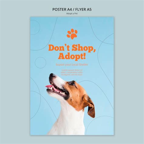 Adopta una plantilla de póster para mascotas Archivo PSD Gratis