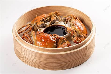 Delicious Hairy Crab In Steamer On White Background Seafood Crab