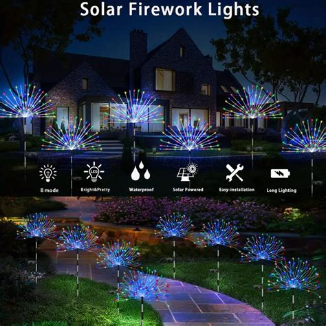 Solar Fireworks Style Lights Led Diy Starburst Lights Temu