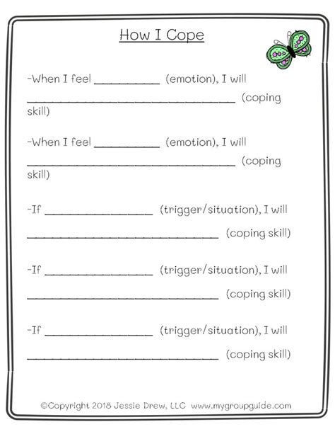 Coping Skills Group Therapy Worksheets