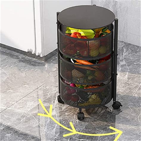 Rotating Vegetable Rack Kitchen Floor Multi Layer Shelf Household