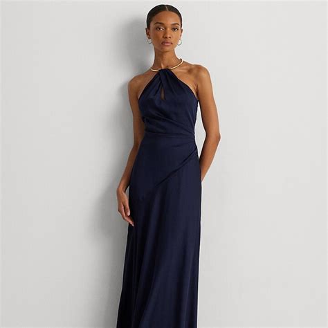 Lauren Ralph Lauren Ralph Lauren Satin Charmeuse Halter Gown