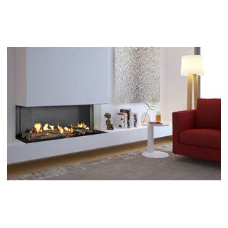 Flare Double Corner Bay Linear Fireplace Moderne Autres