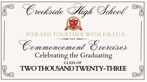 Creekside High School Graduation Class Of 2023 YouTube