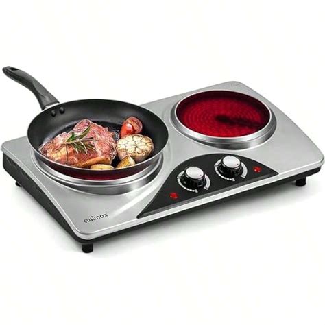 Cusimax Hot Plate Double Hot Plates For Cooking W Electric Hob Portable Cooktop With Dual