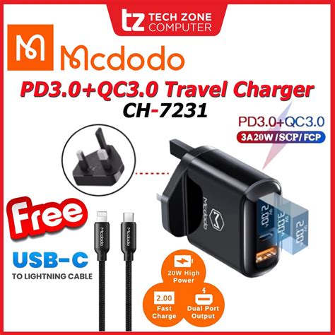 Mcdodo Ch Pd Qc W Travel Charger With Free Mcdodo Pd To