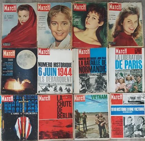 LOT DE 12 PARIS MATCH 1955 à 1968 historiques Brigitte Bardot voyage