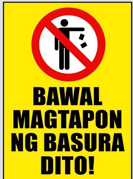 Bawal Magtapon Ng Basura Dito Laminated Signage Waterproof Laminated