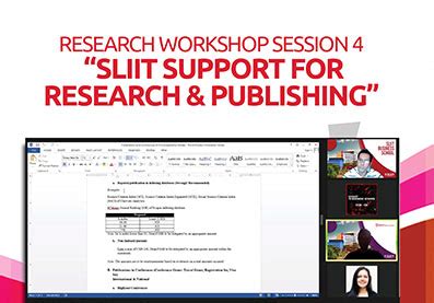 Research Workshop Session Sliit Support For Research And Publishing