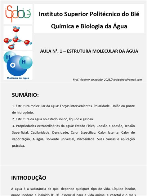 Estrutura Que Conduz Água De Um Lugar Para Outro - Estrutura e Propriedades da Água | PDF | Propriedades da água ...