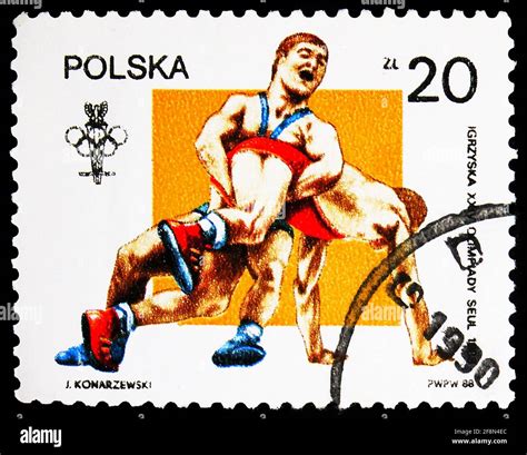 MOSCOW RUSSIA SEPTEMBER 30 2019 Postage Stamp Printed In Poland