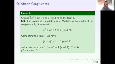 M343 18 Quadratic Congruences YouTube