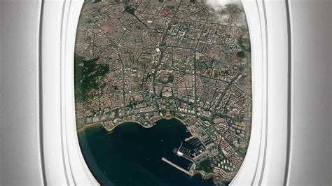 Satellit Qingdao Karta Bakgrund Slinga Flygplan Salong Passagerare