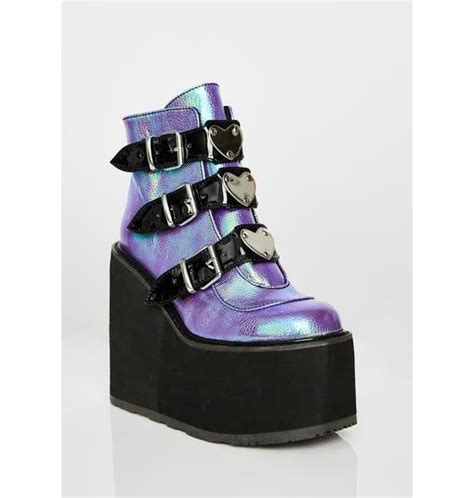 Demonia Amethyst Low Trinity Boots Dolls Kill Goth Platform Boots