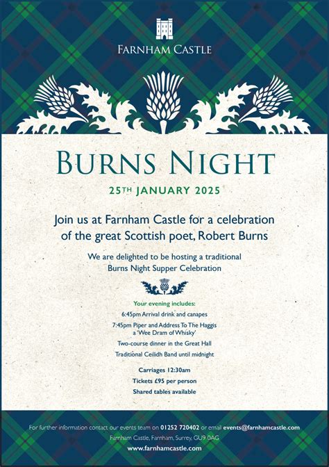 Celebrate Burns Night 2025 At Farnham Castle Farnham Castle