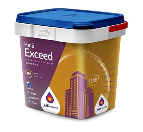 JSW Halo Exceed Exterior Top Coat Paint Packaging Size 4L At Rs 500