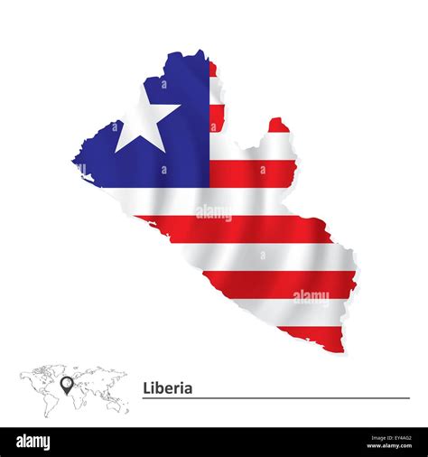 Mapa De Liberia Con Bandera Ilustraci N Vectorial Imagen Vector De