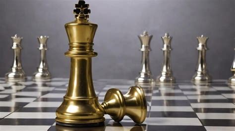 Premium Ai Image The Golden King Chess Piece Standing In Front Of