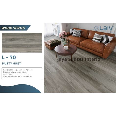 Jual Lantai Vinyl Kayu Spc Laiv Tebal 4mm Warna L70 Dusty Grey Box