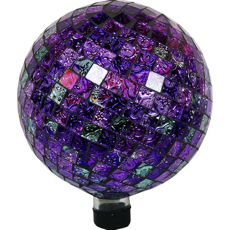 Alpine 10 In Diameter Glass Embossed Pattern Gazing Globe Ornamental Decor Patio Garden