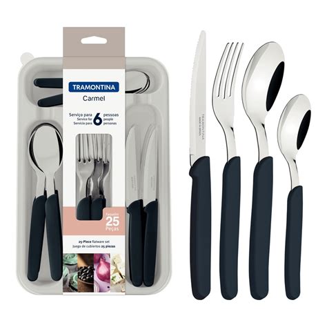 Tramontina Carmel 25 Piece Flatware Set With Stainless Steel Blades And