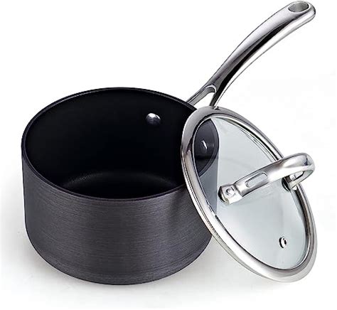 Cooks Standard 3 Quart Hard Anodized Nonstick Saucepan With Lid Black