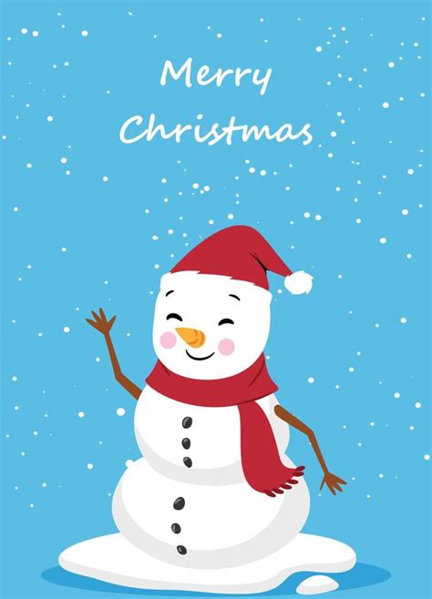 Christmas snowman card 16701491 Vector Art at Vecteezy