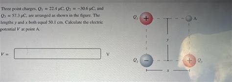 Solved Three Point Charges Q1 22 4μc Q2 −30 6μc And