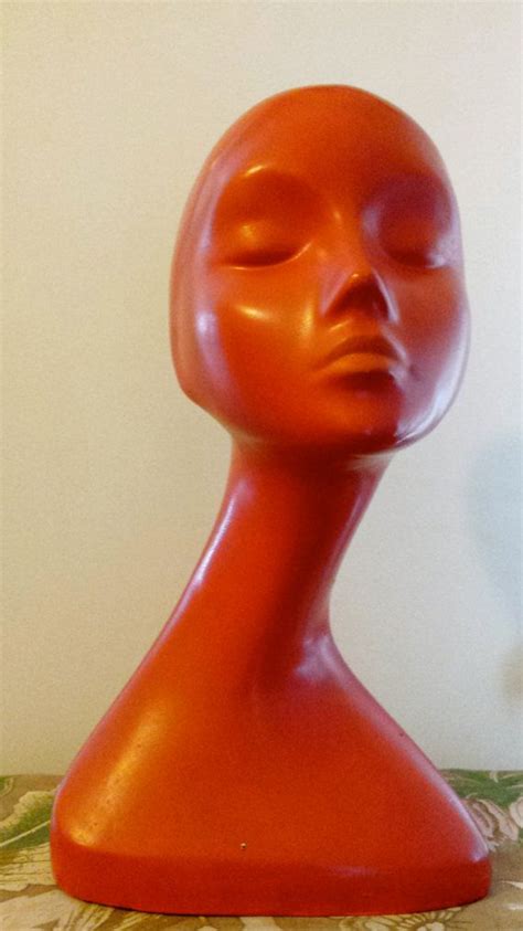 Vintage Mannequin Head Retro Wig Stand Red Hat Etsy Vintage