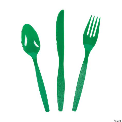 Bulk Green Plastic Cutlery Set - 210 Ct. | Oriental Trading