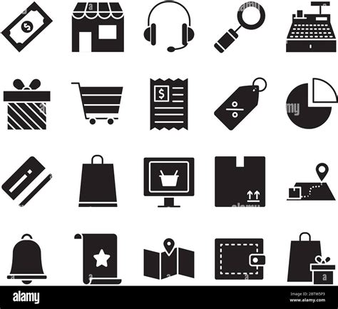 Store And Shopping Online Icon Set Over White Background Silhouette