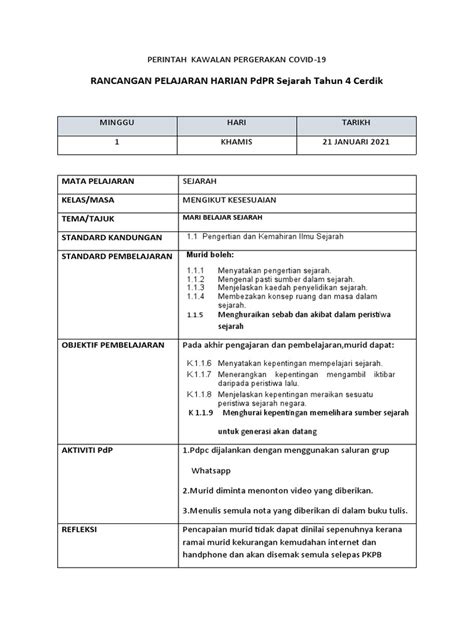 Contoh Rph Sejarah Tingkatan 5 Mercadotrust
