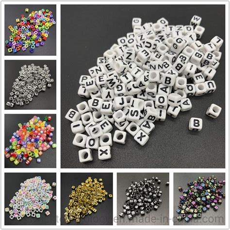 Factory Wholesale Mixed Alphabet Letters Beads Cube Square Loose Beads