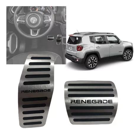 Kit Pedaleira Inox Aço Escovado Jeep Renegade Flex Sport