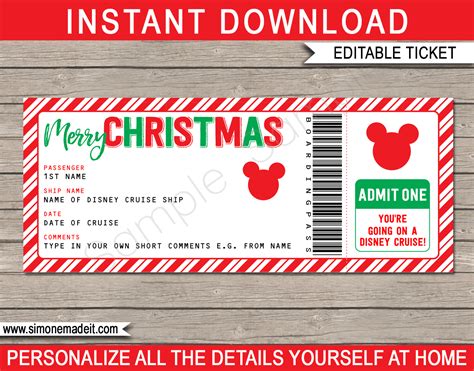 Free Printable Disney Ticket Template