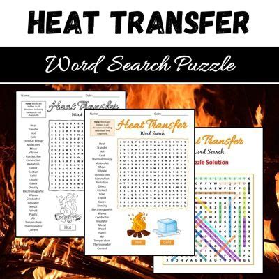 Heat Transfer Word Search Puzzle Worksheet Pdf Word Search Puzzle