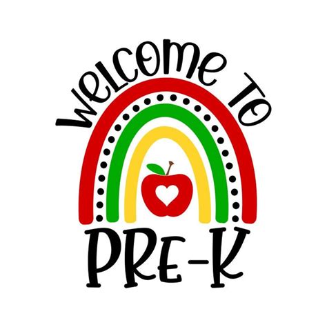 Preschool Svg Welcome To Pre K Rainbow Svg Pre K Sign Digital