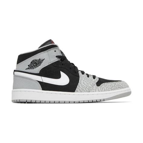 Nike Air Jordan 1 Mid SE Elephant Toe Black White Light Smoke Grey