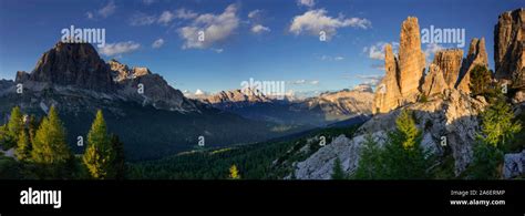 Cinque Torri in the Italian Dolomites Stock Photo - Alamy