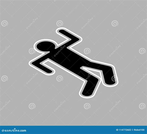 Chalk Silhouette Corpse. Crime Scene Stock Vector - Illustration of ...