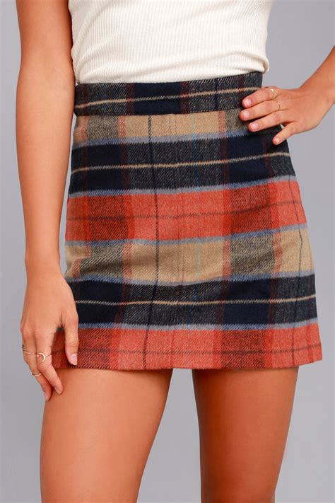 Plaid Print Beige Plaid Skirt Plaid Mini Skirt A Line Skirt Lulus